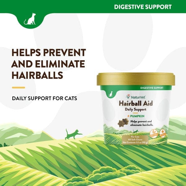 NaturVet Pumpkin - Infused Hairball Aid Soft Chews for Feline Companions