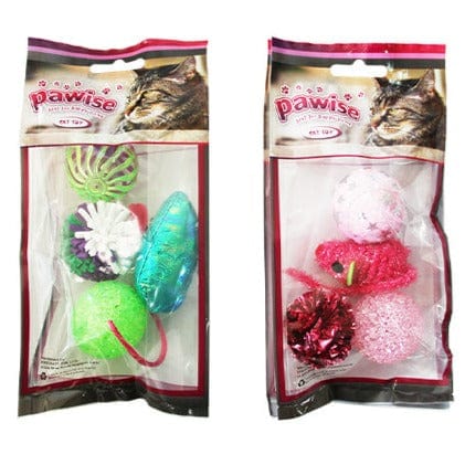 Pawise Four - Piece Set of Assorted Cat Playthings