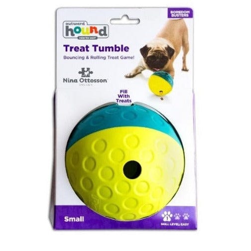 Outward Hound's Colorful Red and Yellow Treat - Dispensing Tumble Ball for Dogs