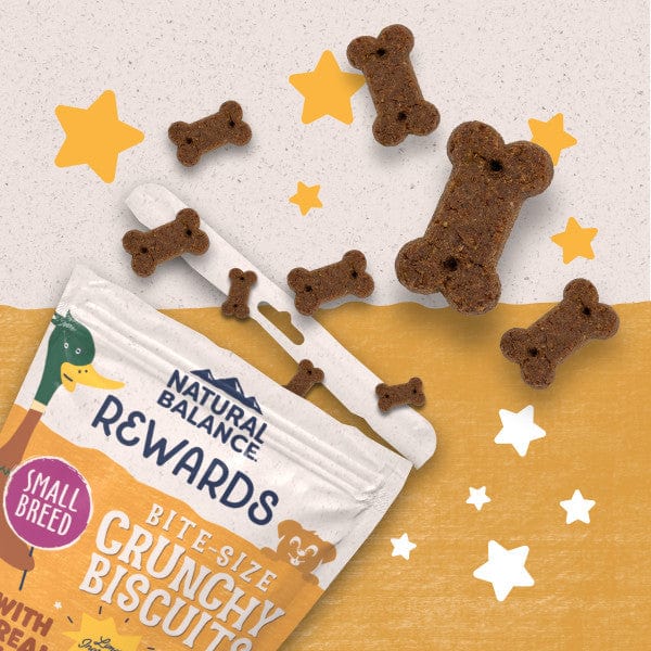 8oz Natural Balance Crunchy Duck Biscuits - Ideal for Small Breed Dogs