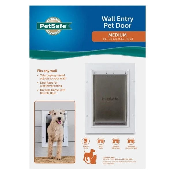 PetSafe Telescoping Wall Entry Pet Door for Cats and Dogs in Multiple Sizes
