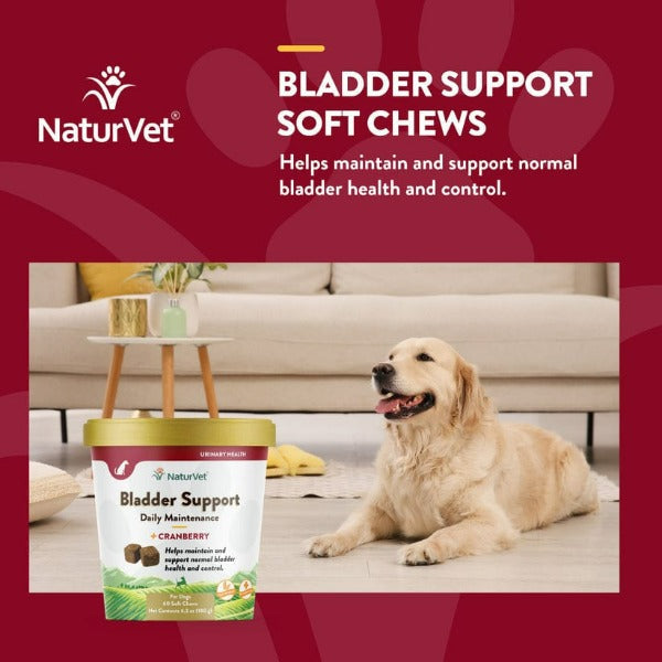 NaturVet Cranberry - Enhanced Soft Chews for Dog Bladder Support