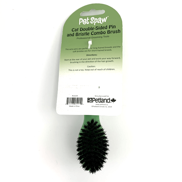 Double-Sided Pet Spaw Combo Brush for Cats: Pin & Bristle Design