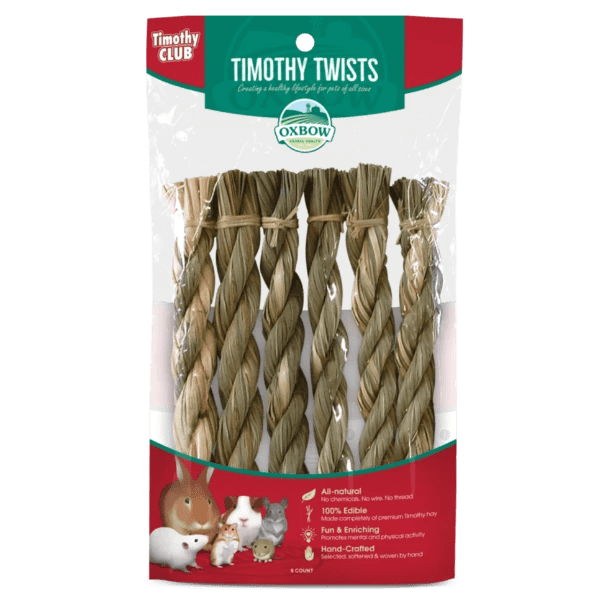 Oxbow Timothy Club - Premium Hand - woven Timothy Twists for Small Pets