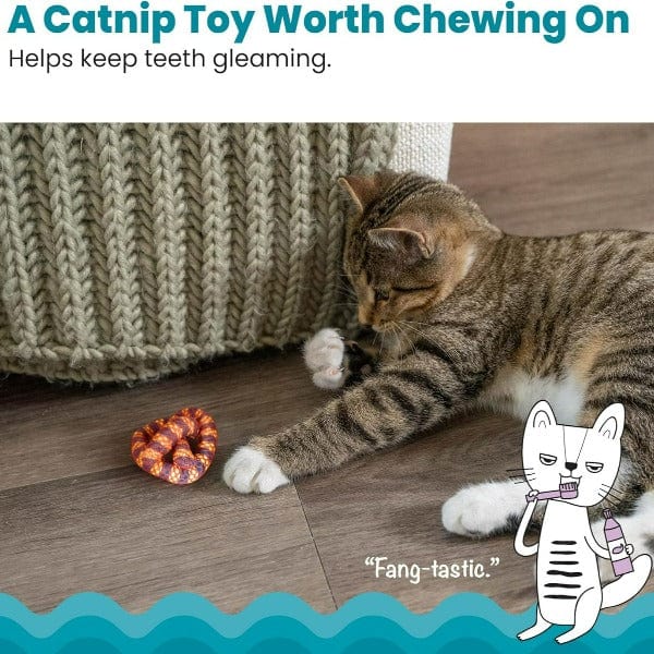 Petstages Interactive Catnip-Filled Pretzel-Shaped Dental Cat Toy for Cats of All Ages