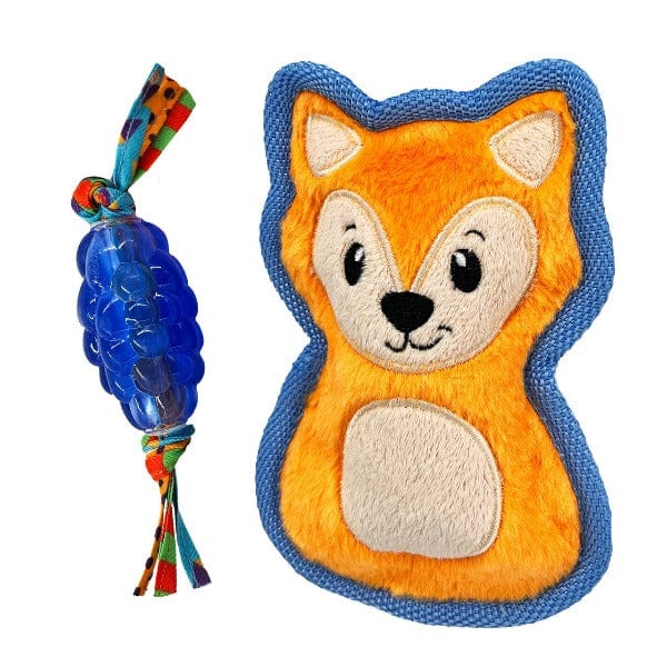 Petstages Mini Orka & Friends Fox Set of Dog Toys - Ideal for Small Breeds and Puppies