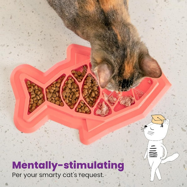 Petstages BPA-Free Fishie Design Slow Feeder Mat for Cats