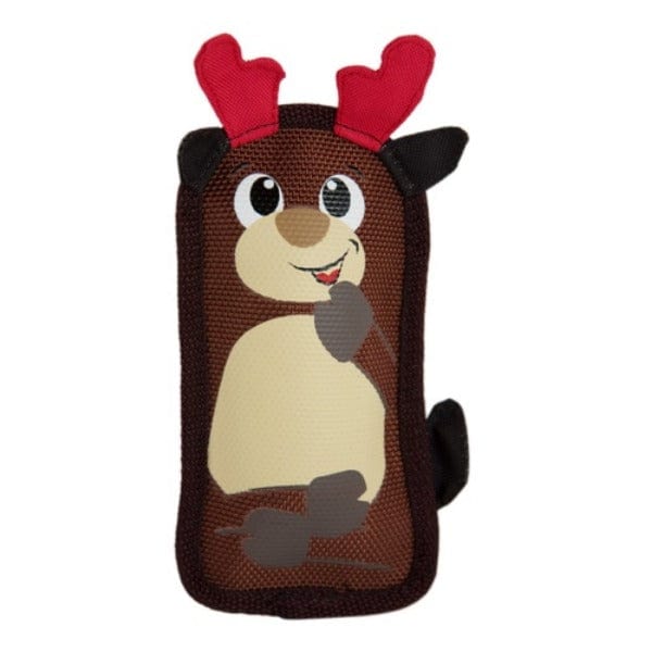Outward Hound Fire Biterz Durable Reindeer-Shaped Holiday Chew Toy for Dogs