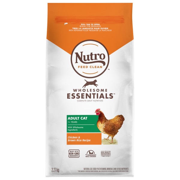 Nutro Wholesome Essentials Adult Dry Cat Food with Chicken & Brown Rice, 2.27kg - A Nutritious Meal for Your Feline Friend