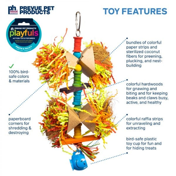 Prevue Pet Products Playfuls™ Party Popper Toy for Small to Medium Birds