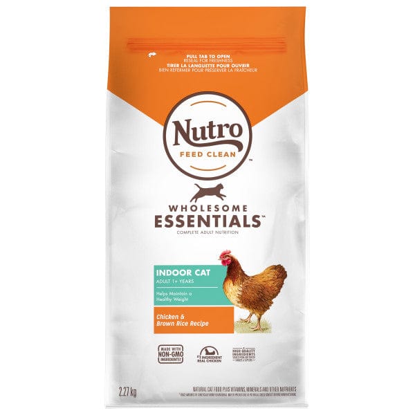 Nutro Wholesome Essentials Indoor Adult Dry Cat Food with Chicken and Brown Rice, 2.27kg (5 lbs) - Premium Nutrition for Indoor Felines