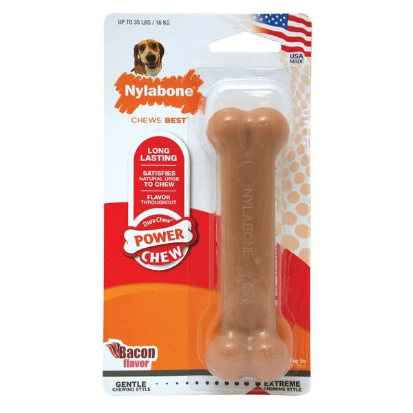 Nylabone Durable DuraChew Bacon-Flavored Dog Bone for Aggressive Chewers