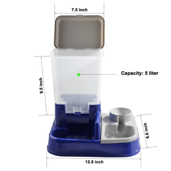 Pawise Dual-Function Pet Food and Water Dispenser for Easy Feeding and Hydration