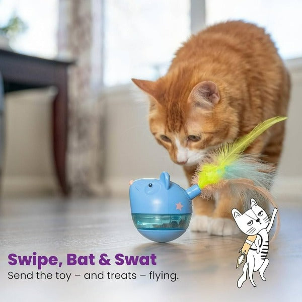 Petstages Interactive Hunt 'N Swat Treat Tumbler for Inquisitive Cats