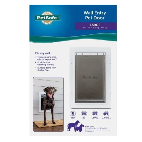 PetSafe Telescoping Wall Entry Pet Door for Cats and Dogs in Multiple Sizes