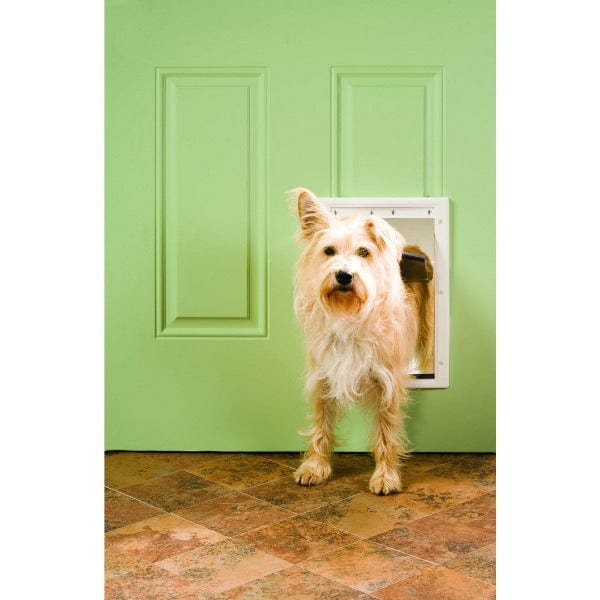 PetSafe Durable White Plastic Pet Door with Magnetic Closure in Multiple Sizes