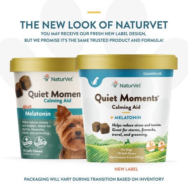 NaturVet Calming Soft Chews with Melatonin for Dogs - Quiet Moments Aid