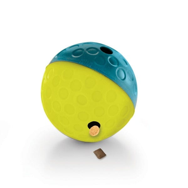 Outward Hound's Colorful Red and Yellow Treat - Dispensing Tumble Ball for Dogs