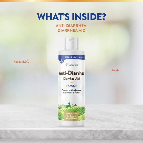 NaturVet Liquid Anti - Diarrhea Solution with Kaolin for Canine and Feline Companions
