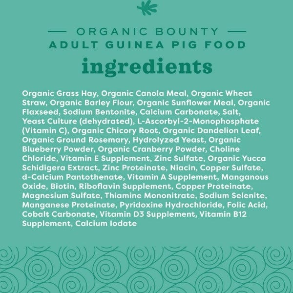 Oxbow Premium Organic Bounty Food Specially Designed for Adult Guinea Pigs
