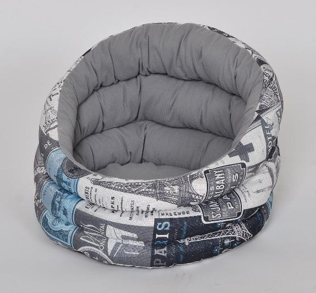 Cozy Round Canvas Fleece Cat Bed for Privacy and Security