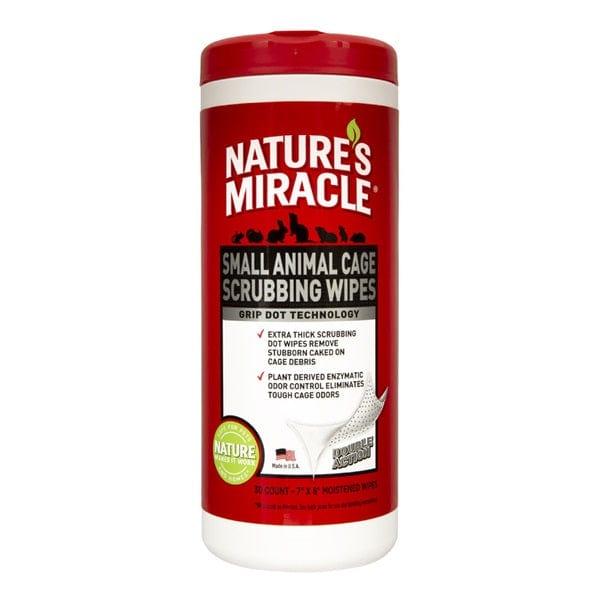 Nature's Miracle Convenient Small Animal Cage Scrubbing and Deodorizing Wipes