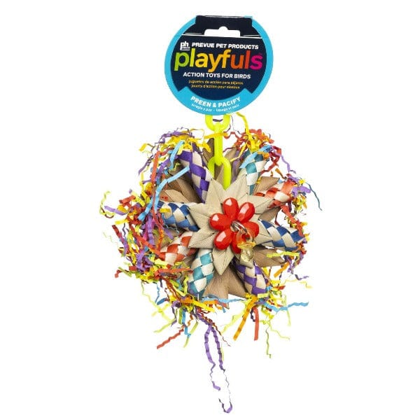 Prevue Pet Products Playfuls™ Interactive Preening Wheel Bird Toy for Small to Medium - Sized Birds