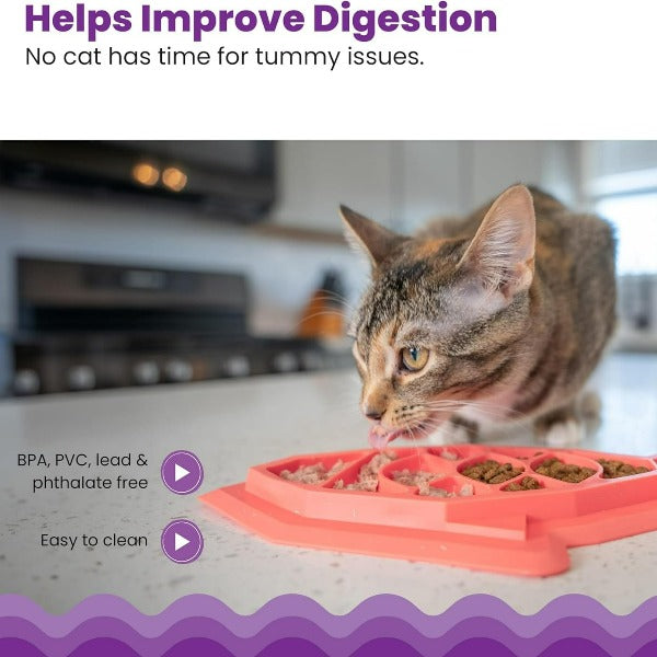 Petstages BPA-Free Fishie Design Slow Feeder Mat for Cats