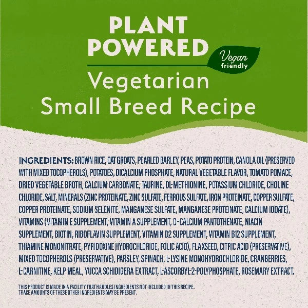 Natural Balance Vegetarian Dry Dog Food - A Plant - Powered Recipe Specially Designed for Small Breeds