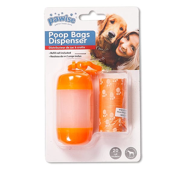 Pawise Pet Waste Poop Bags and Convenient Bag Dispenser Set