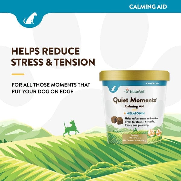 NaturVet Calming Soft Chews with Melatonin for Dogs - Quiet Moments Aid