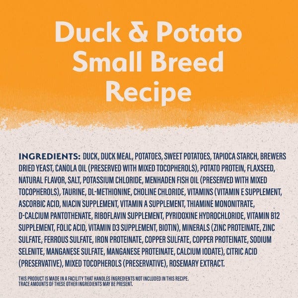 Natural Balance Reserve Grain-Free Dry Dog Food with Duck and Potato for Small Breed Adult Dogs