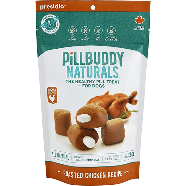 Pill Buddy Naturals - Premium Pill Hiding Treat for Canines with Roasted Chicken Flavor Recipe