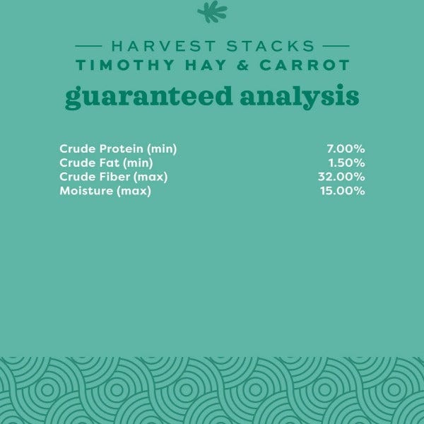 Oxbow Western Timothy Hay Harvest Stacks with Dried Carrots for Small Herbivores