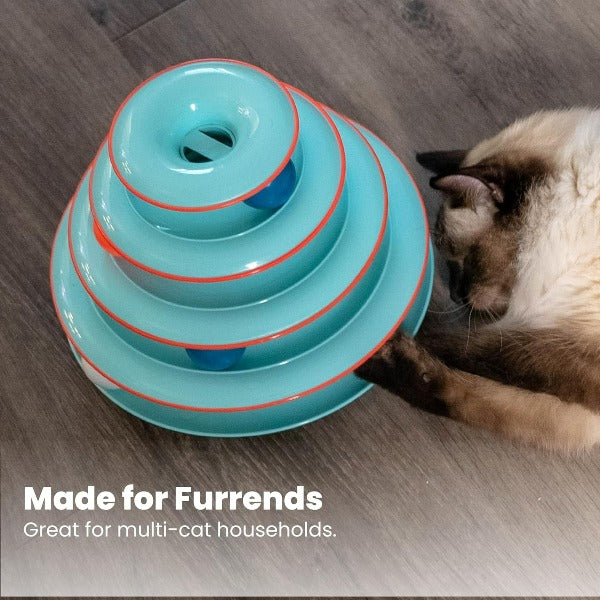 Petstages 4-Tier Interactive Chase Meowtain Ball Rolling Cat Toy
