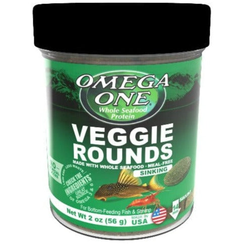 Omega One Premium Sinking Veggie Rounds for Bottom - Feeding Fish and Shrimp