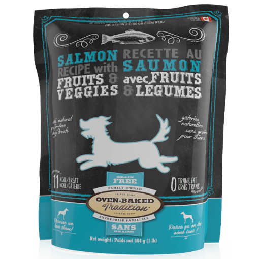 Grain-Free Oven-Baked Salmon Dog Treats with Fresh Fruits & Vegetables