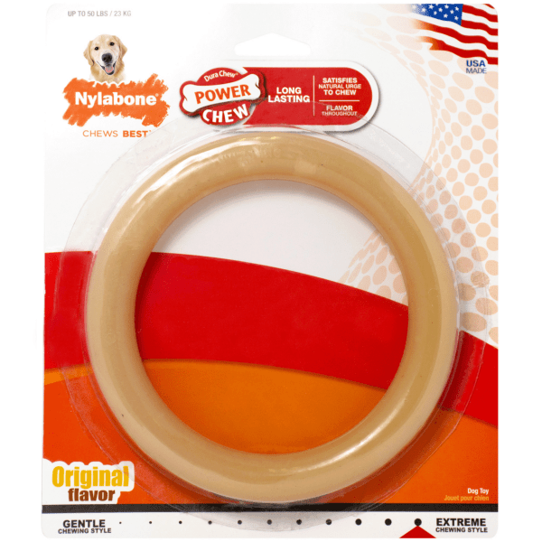 Nylabone Durable Power Chew Ring Dog Toy for Aggressive Chewers
