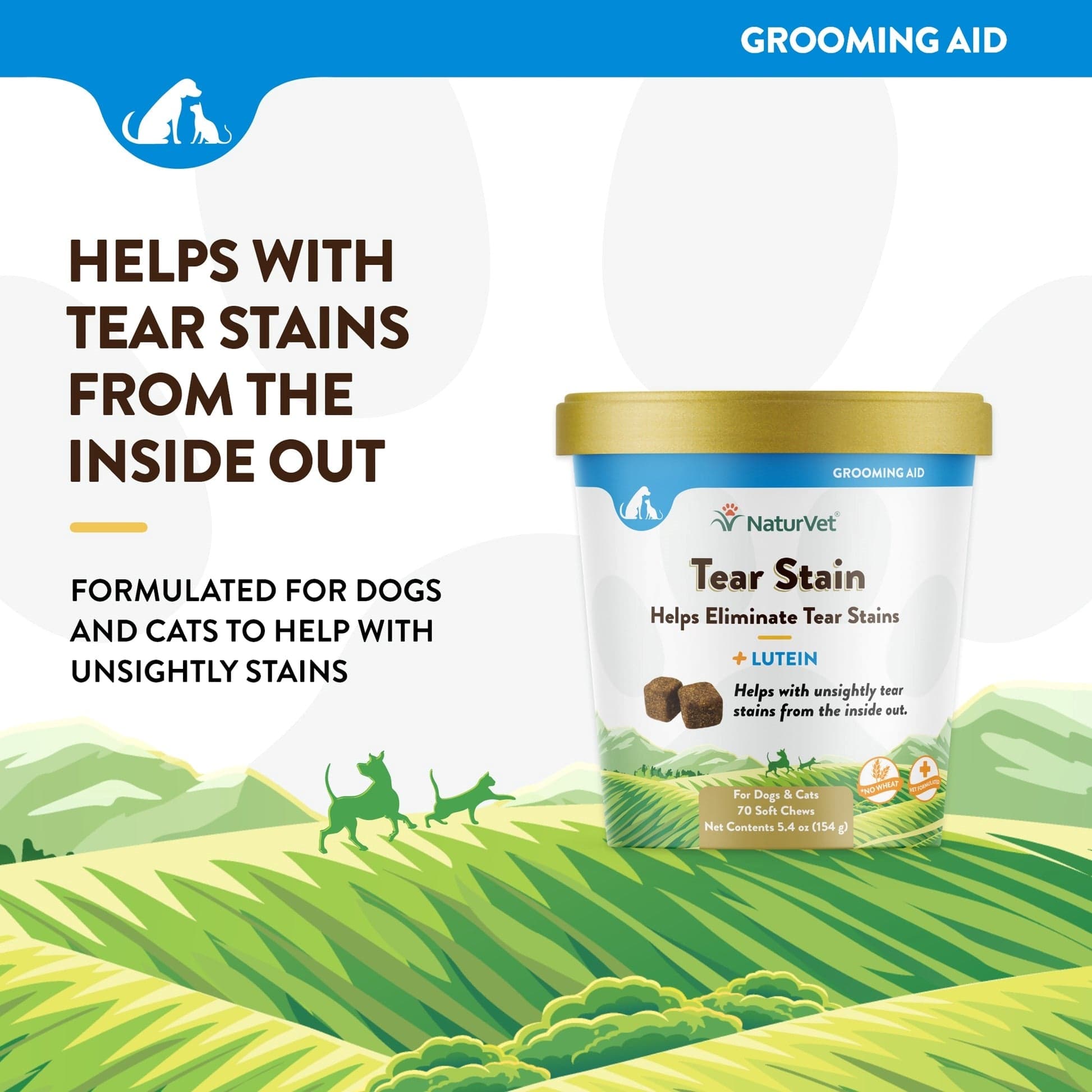 NaturVet Lutein-Enriched Soft Chews Tear Stain Supplement for Dogs and Cats
