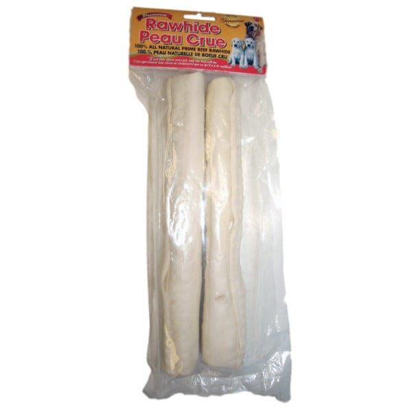 Twin Pack of Premium Natural White Rawhide Rolls for Retrievers