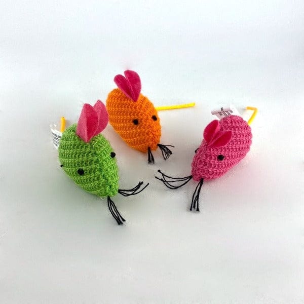 Pawise Soft and Colorful Caddice Mice Style Cat Toy for Playful Felines