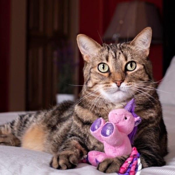 Multipet Assorted Plush Unicorn-Themed Cat Toy Collection