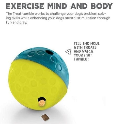 Outward Hound's Colorful Red and Yellow Treat - Dispensing Tumble Ball for Dogs