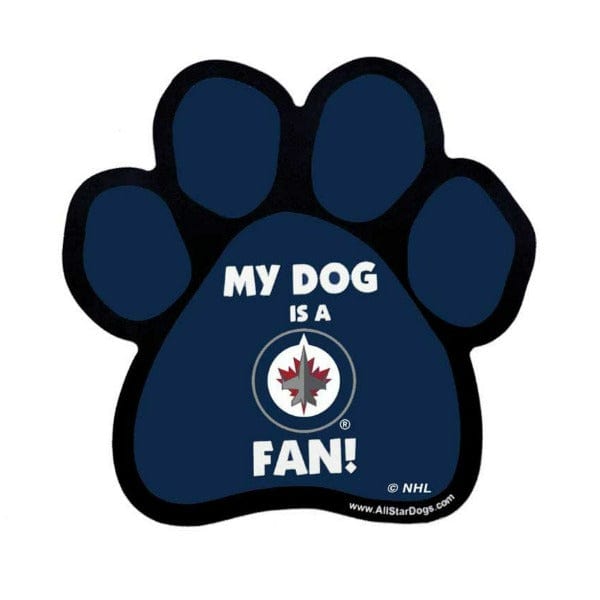 Full - Color, Water - Resistant NHL Winnipeg Jets Paw or Bone - Style Car Magnet