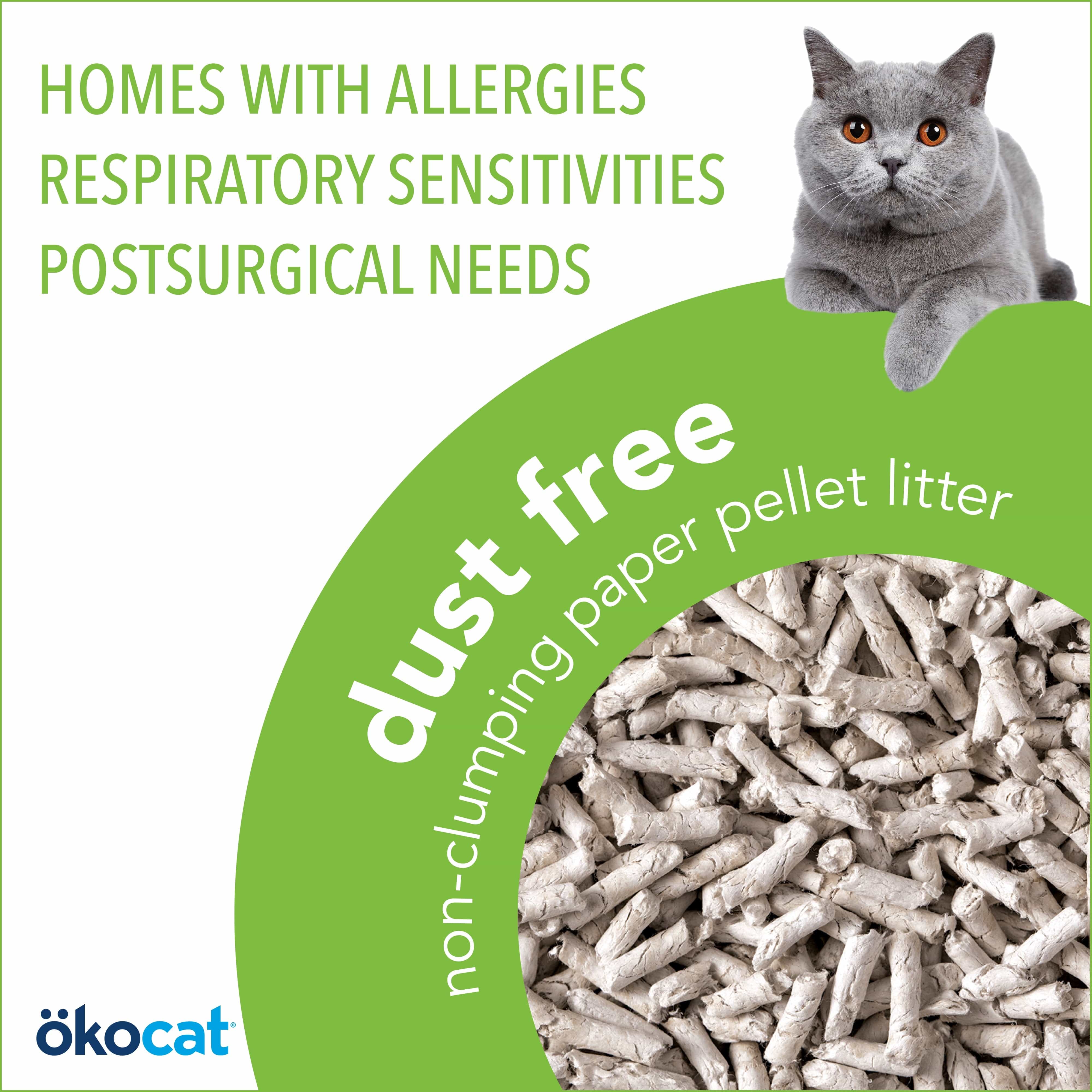 ökocat High - Quality Dust - Free Non - Clumping Paper Pellet Cat Litter for Cats and Allergy - Prone Homes