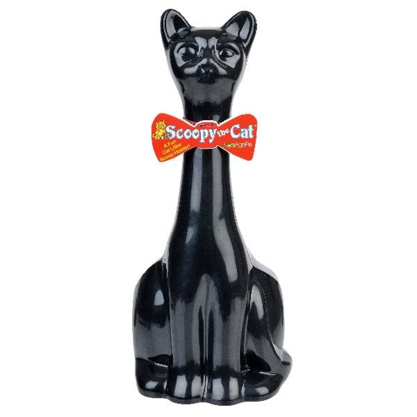 New Age Pet Stylish Cat - Shaped Litter Scoop with Holder in Black or White