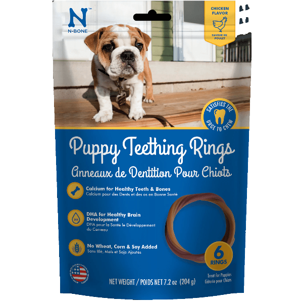 N-Bone Chicken Flavored Puppy Teething Chew Rings for Young Dogs