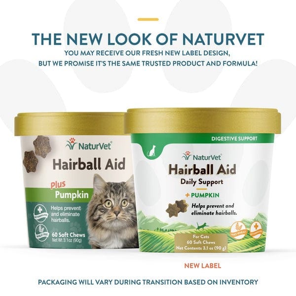 NaturVet Pumpkin - Infused Hairball Aid Soft Chews for Feline Companions