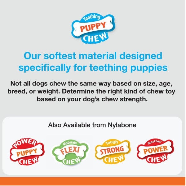 Nylabone Soft Rubber Teethers for Puppies with Vanilla Flavor