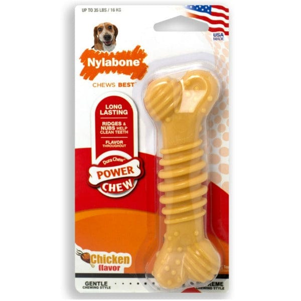 Nylabone Durable Textured Chicken-Flavored Dog Chew Bone